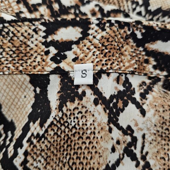 Brown Snake Print Duster button-up Shirtdress Size Small - Picture 11 of 11